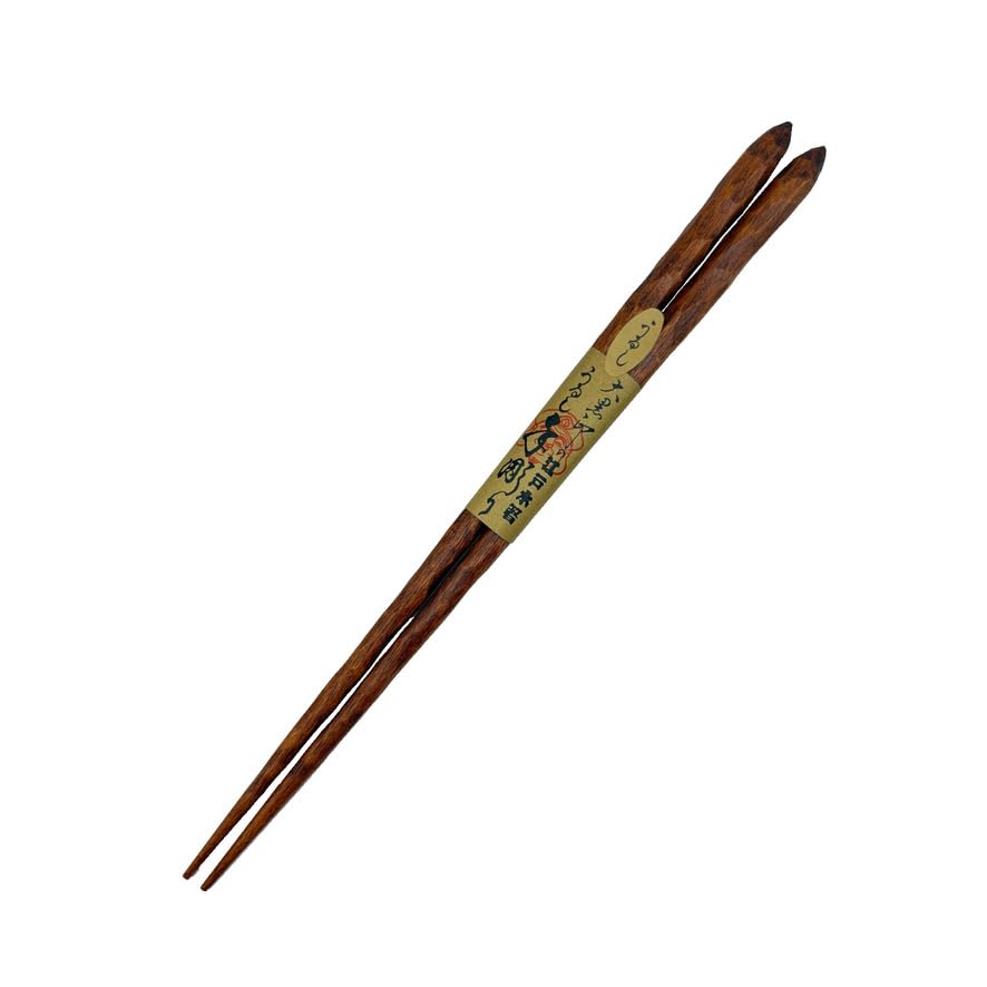 Japanese Hand-Carved Chopsticks – Macassar Ebony, Premium Durable, Reusable, 1 Pair, Made in Japan, 23.5cm, 9.25in