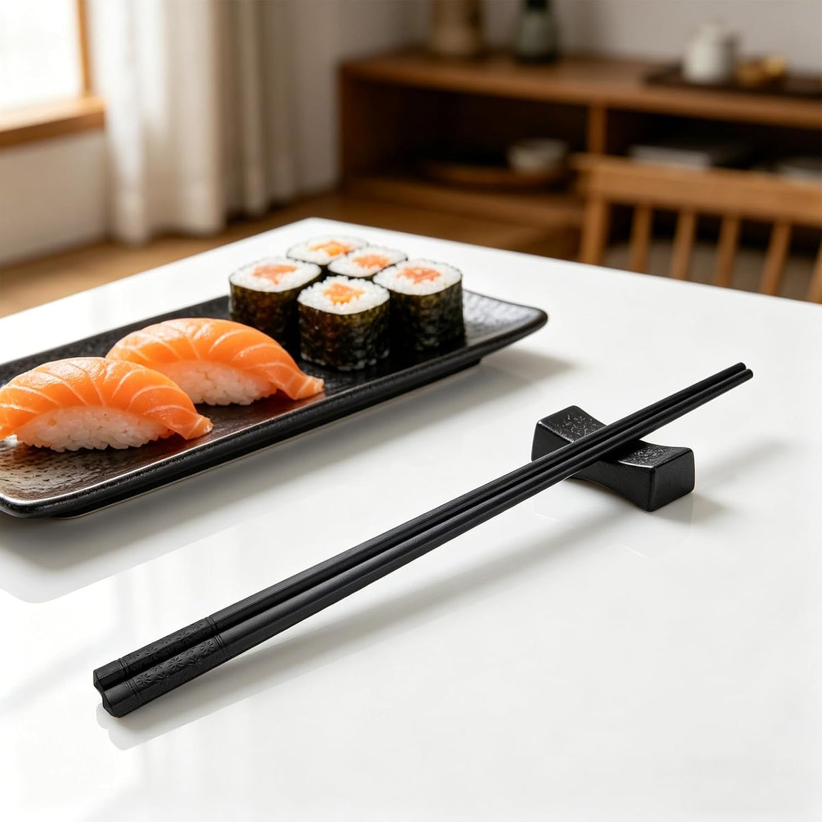100 Pairs Fiberglass Reusable Chopsticks 9.5" Dishwasher Safe Black Cherry Chopsticks for Chinese Style Japanese Food Cooking Supplies