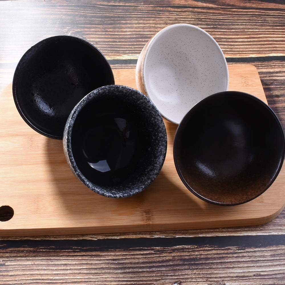 Ceramic Rice Bowl Set of 4, 4.5 Inch Reactive Kiln Glaze Small Bowls