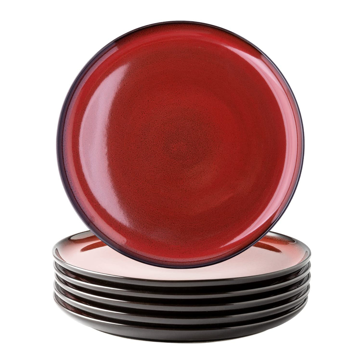 LERATIO Ceramic Dinner Plates Set of 6,10.5 Inch Reactive Glaze Plate Sets