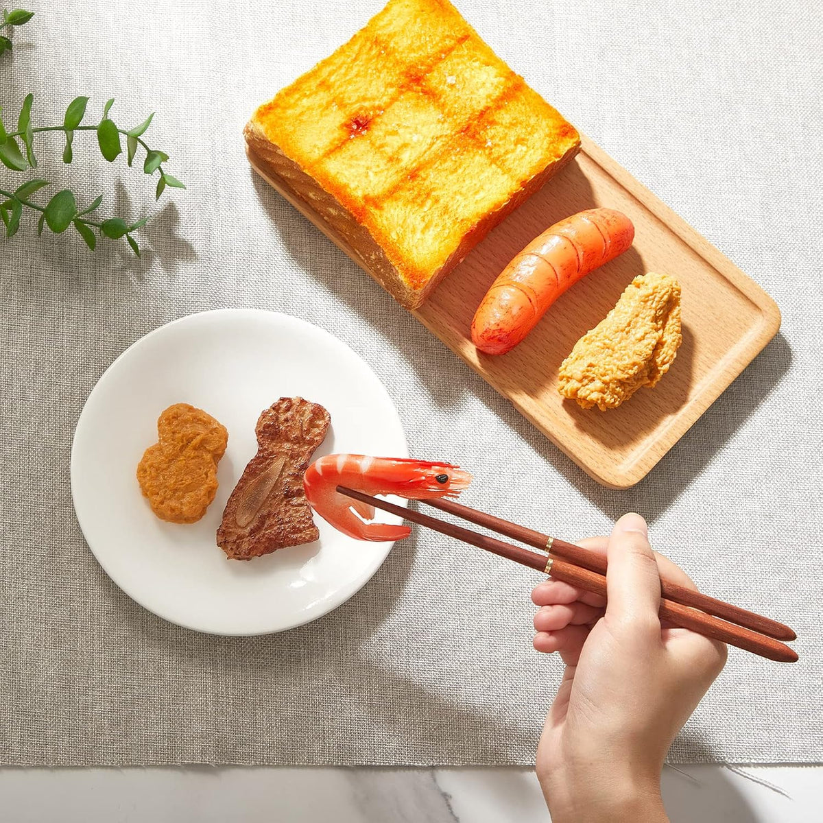 Cunhill 6 Pcs Foldable Wood Chopsticks with Pouch Reusable Travel Utensils