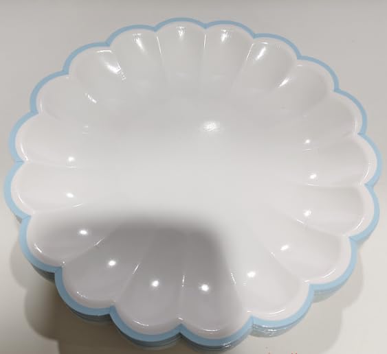 NatNarr 30 Pcs Ivory Paper Plates 9.5 In Scalloped Party Plates Disposable