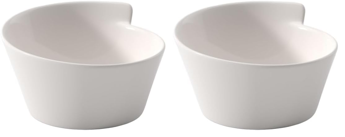 Villeroy & Boch New Wave Small Round Rice Bowl, 15.5 oz, Premium Porcelain, White