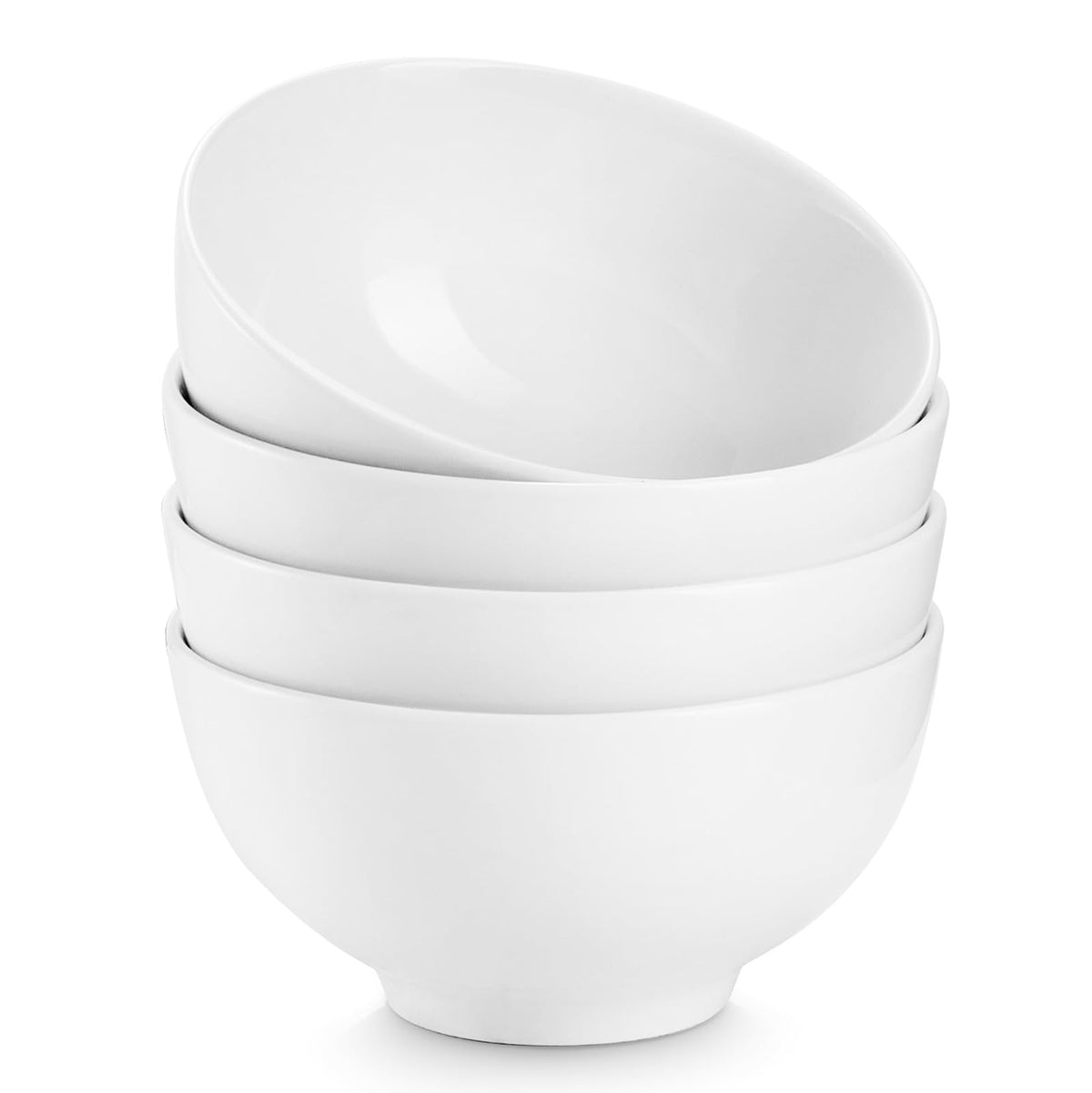 DOWAN 39 OZ Soup Bowls Set of 4 - Large Cereal Bowls, White Ceramic Big and Deep Ramen Bowls for Noodle, Pasta, Salad, Mixed Fruit - Dishwasher & Microwave Safe