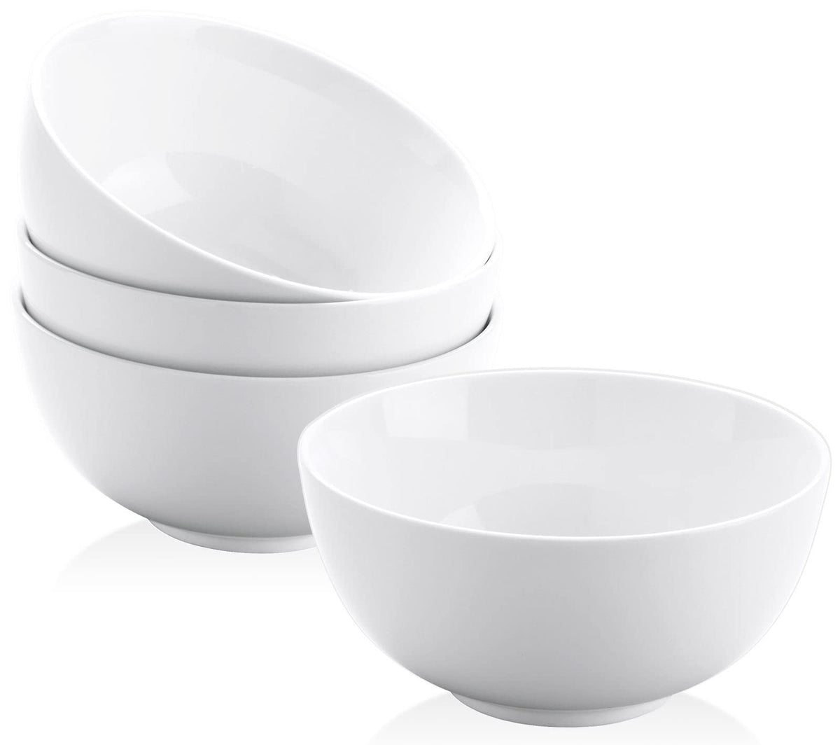10 OZ White Ceramic Soup Bowls of 6, Small Cereal Bowls for Kitchen