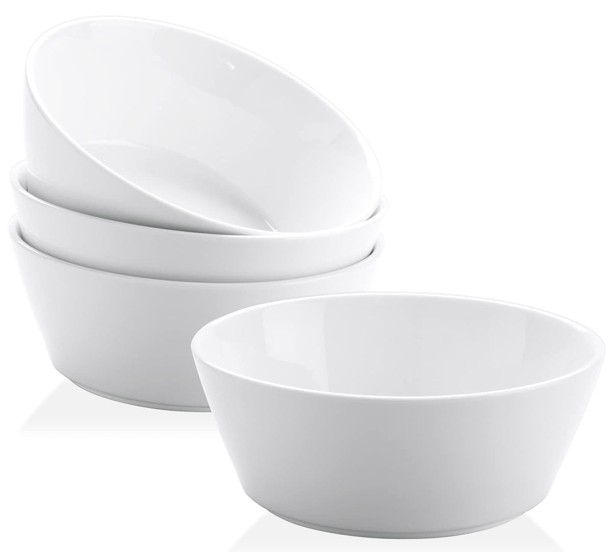 10 OZ White Ceramic Soup Bowls of 6, Small Cereal Bowls for Kitchen
