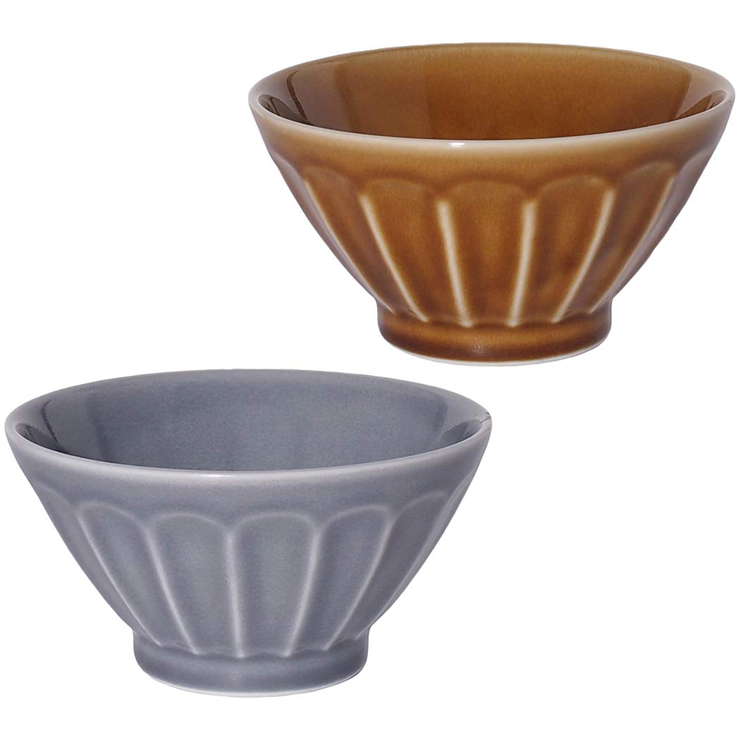 Minorutouki Rice Bowl Extra Large White Wave Whale Blue φ5.8×H2.6in 7.76oz Made in Japan