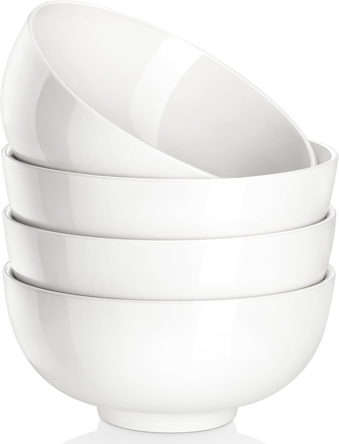 MALACASA 26 Oz White Ceramic Soup Bowls of 4, Cereal Bowls for Kitchen