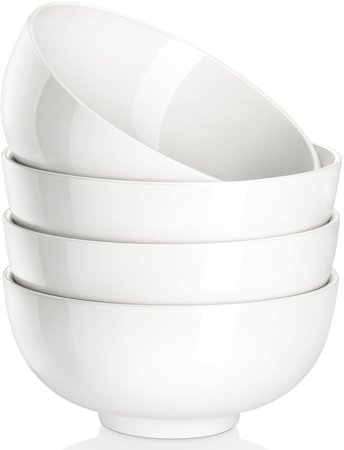 MALACASA 14 Oz Small Ceramic Bowls Set of 8, White Porcelain Bowl for Rice