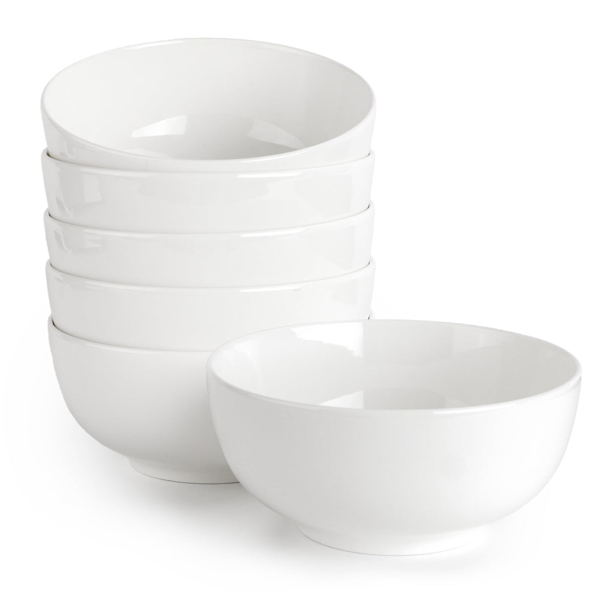 DOWAN 39 OZ Soup Bowls Set of 4 - Large Cereal Bowls, White Ceramic Big and Deep Ramen Bowls for Noodle, Pasta, Salad, Mixed Fruit - Dishwasher & Microwave Safe