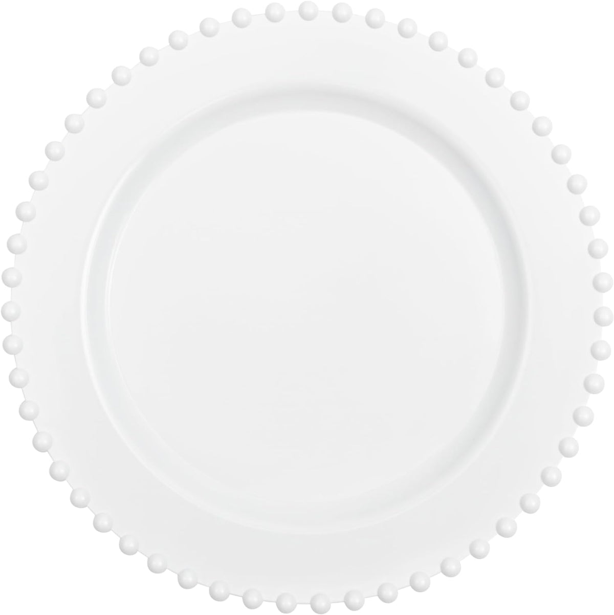 PLASTICPRO 32 Piece Combo Plastic Dinner Plates Disposable Plastic Fancy Heavy Duty Party Dishes 7 inch and 10 inch, White Beaded