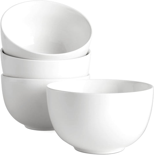 DOWAN Deep Bowls, 30oz Large Soup Bowls, Ceramic Cereal Bowls Set of 4