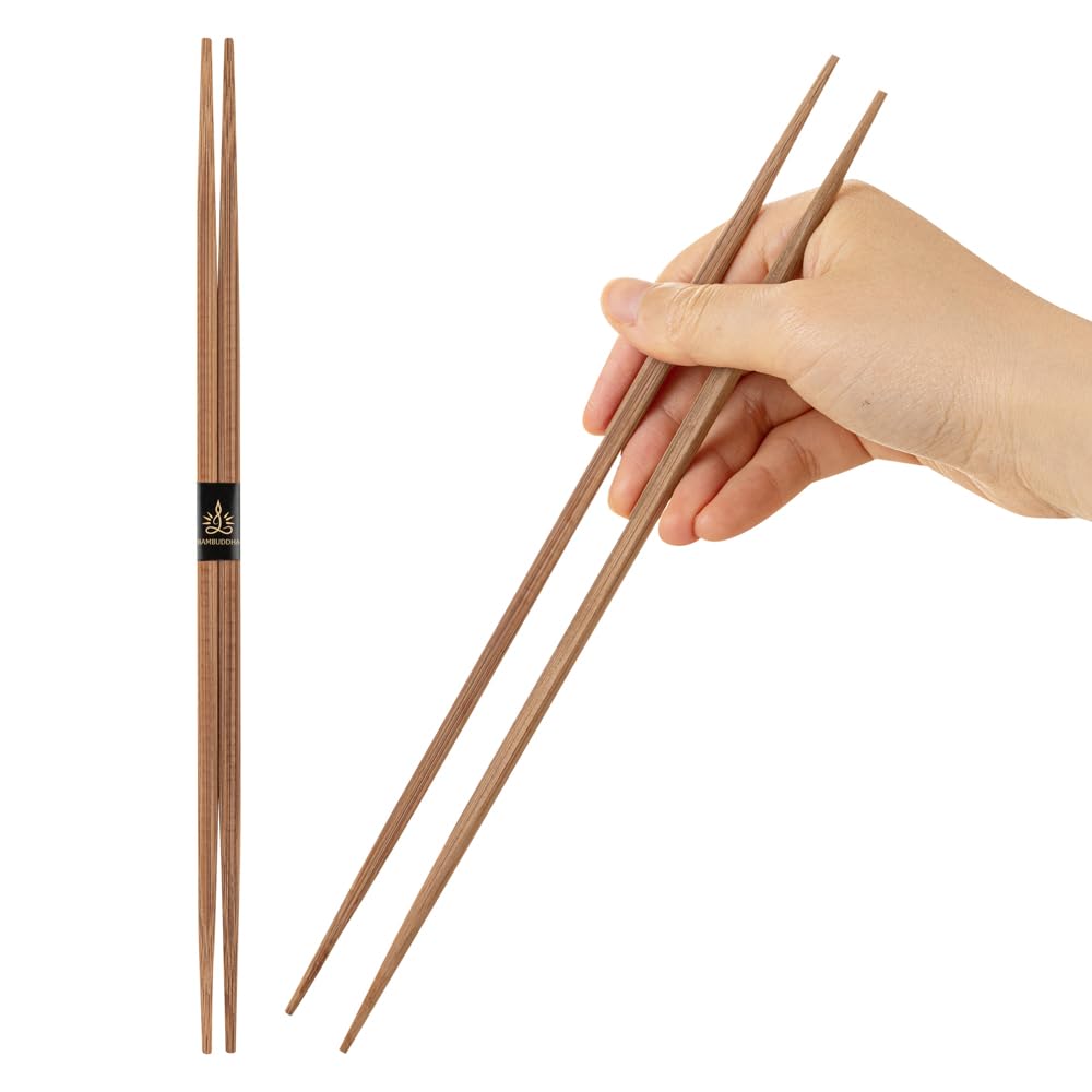 Restaurantware 9.5 Inch Bamboo Chopsticks - 1000 Count - Bambuddha Chinese Chopsticks, Disposable, Non-Slip, with Paper Band - Durable Sushi Chopsticks for Kitchen, Restaurant