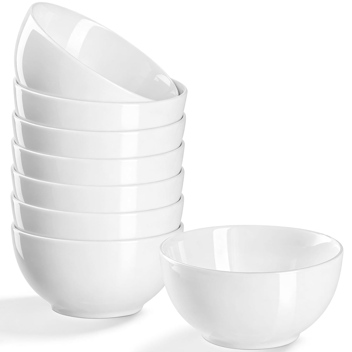10 OZ White Ceramic Soup Bowls of 6, Small Cereal Bowls for Kitchen