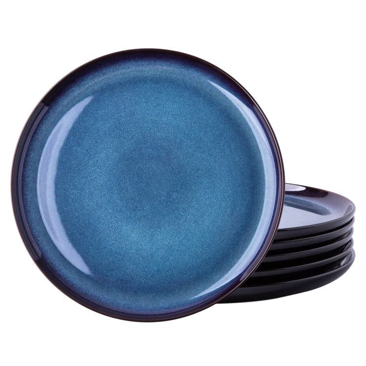 LERATIO Ceramic Dinner Plates Set of 6,10.5 Inch Reactive Glaze Plate Sets