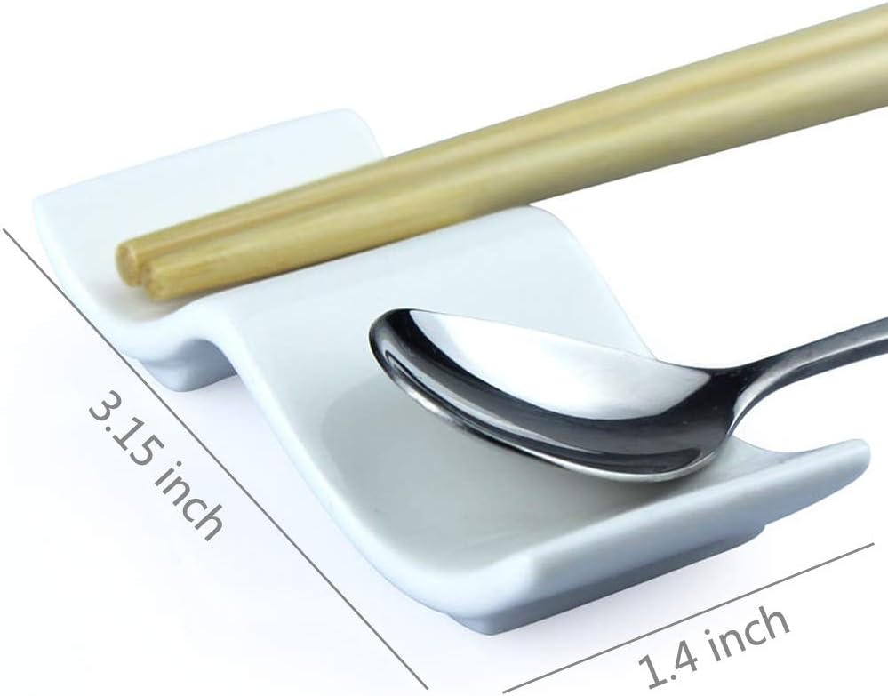 Ceramic Chopsticks Rest Rack Set of 6pcs,Chinese Style Dinner Spoon Stand Knife Fork Holder Porcelain Chopsticks Stand