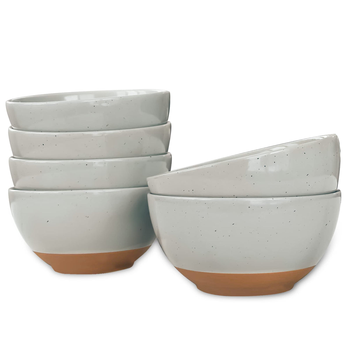 Mora Ceramic Small Dessert Bowls - 16oz, Set of 6 - Microwave, Oven and Dishwasher Safe, For Rice, Ice Cream, Soup, Snack, Cereal, Chili, Side Dishes etc - Microwavable Kitchen Bowl, Assorted Neutrals