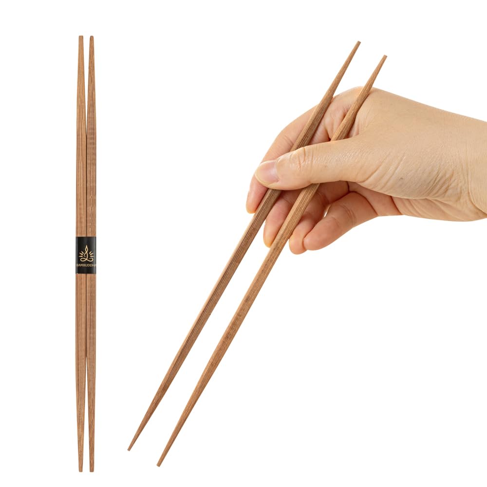 Restaurantware 9.5 Inch Bamboo Chopsticks - 1000 Count - Bambuddha Chinese Chopsticks, Disposable, Non-Slip, with Paper Band - Durable Sushi Chopsticks for Kitchen, Restaurant