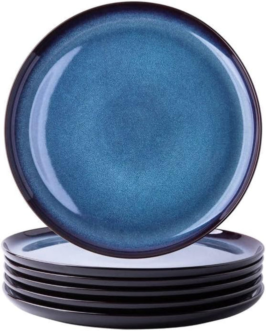 LERATIO Ceramic Dinner Plates Set of 6,10.5 Inch Reactive Glaze Plate Sets
