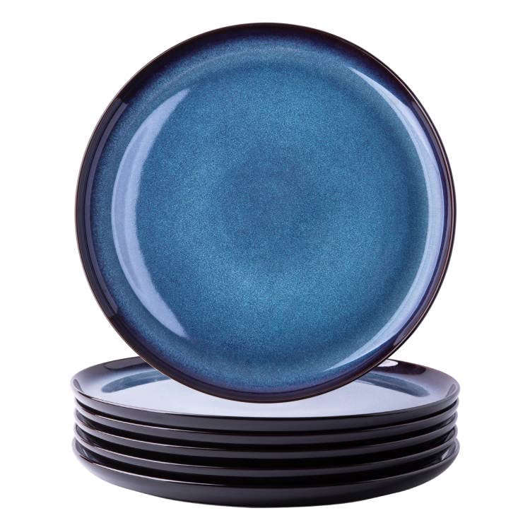 LERATIO Ceramic Dinner Plates Set of 6,10.5 Inch Reactive Glaze Plate Sets