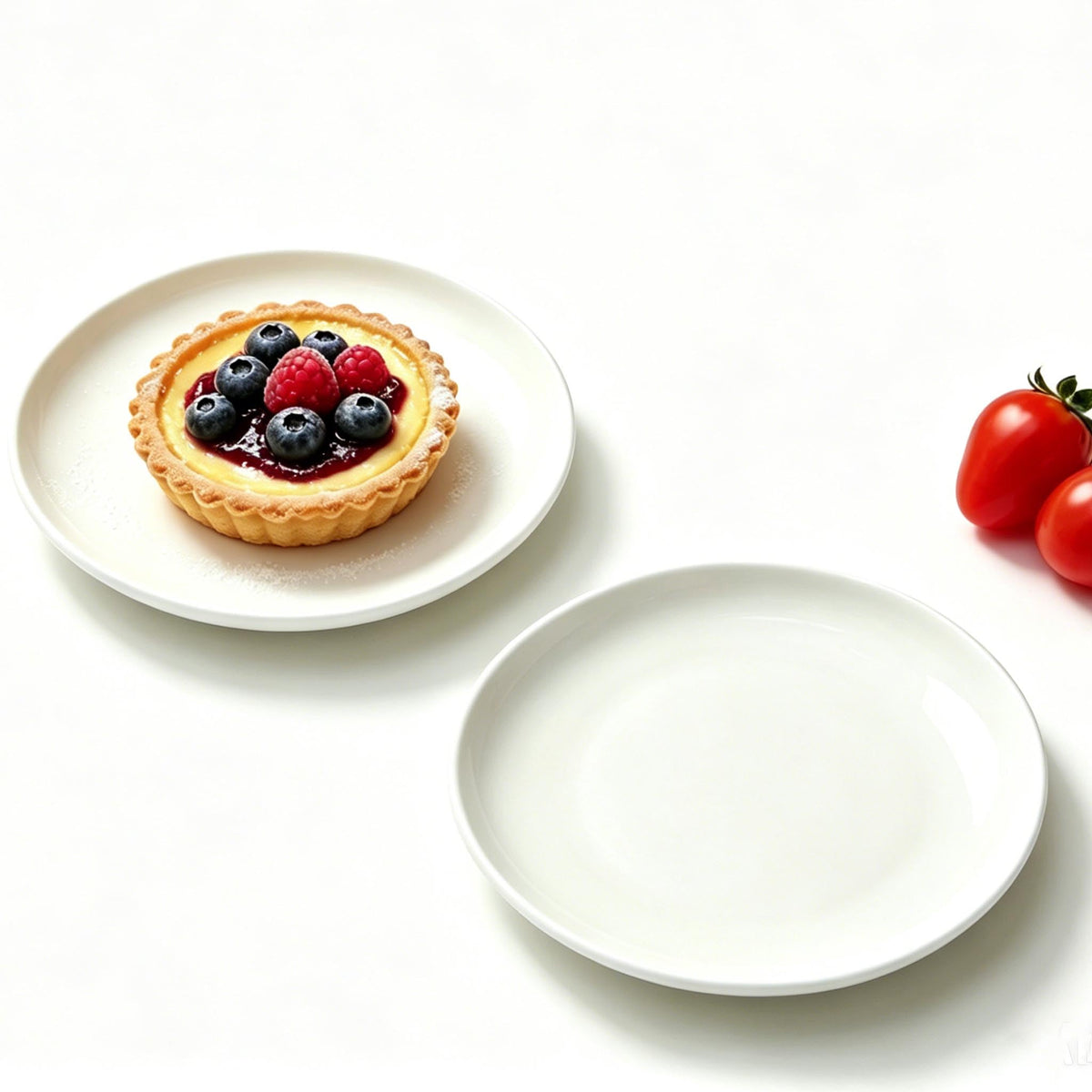 8 Inch Oval Ceramic Plate Set of 8, Ceramic Salad Plates Set