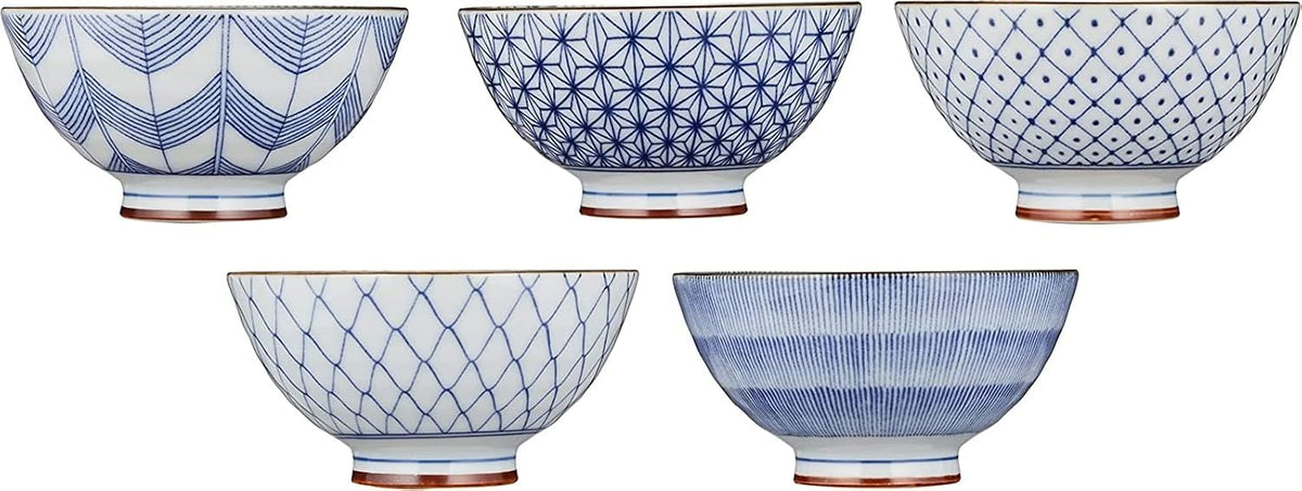 Saikai Pottery 19541 Arita Ware Kiyohide Kiln Rice Bowl, 5 Patterns, Old Dyed Picture Change, Made in Japan