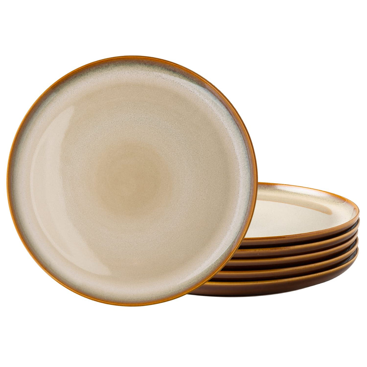 LERATIO Ceramic Dinner Plates Set of 6,10.5 Inch Reactive Glaze Plate Sets