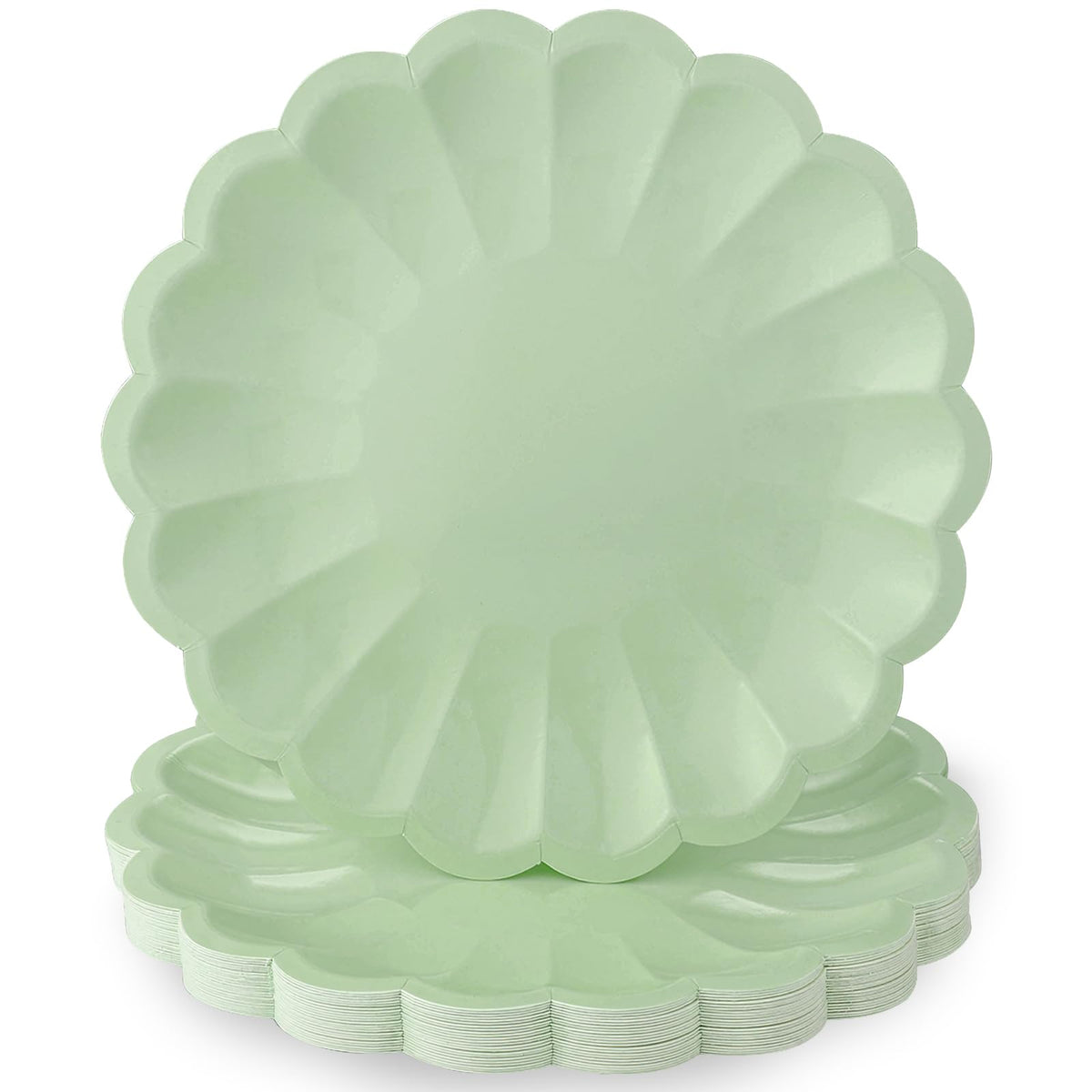 NatNarr 30 Pcs Ivory Paper Plates 9.5 In Scalloped Party Plates Disposable