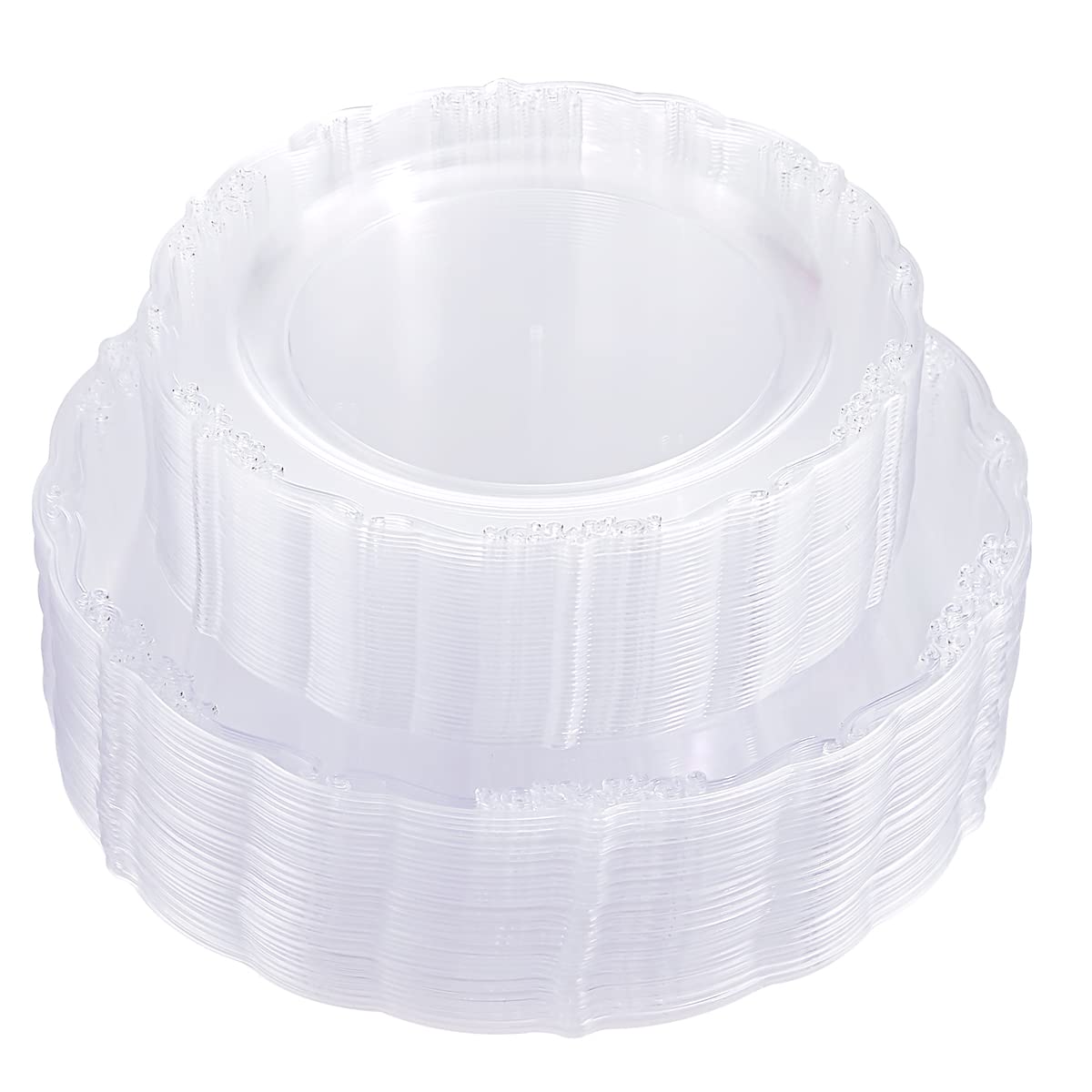 U-QE 100 Pcs White Plastic Plates, White Plates Disposable for Party