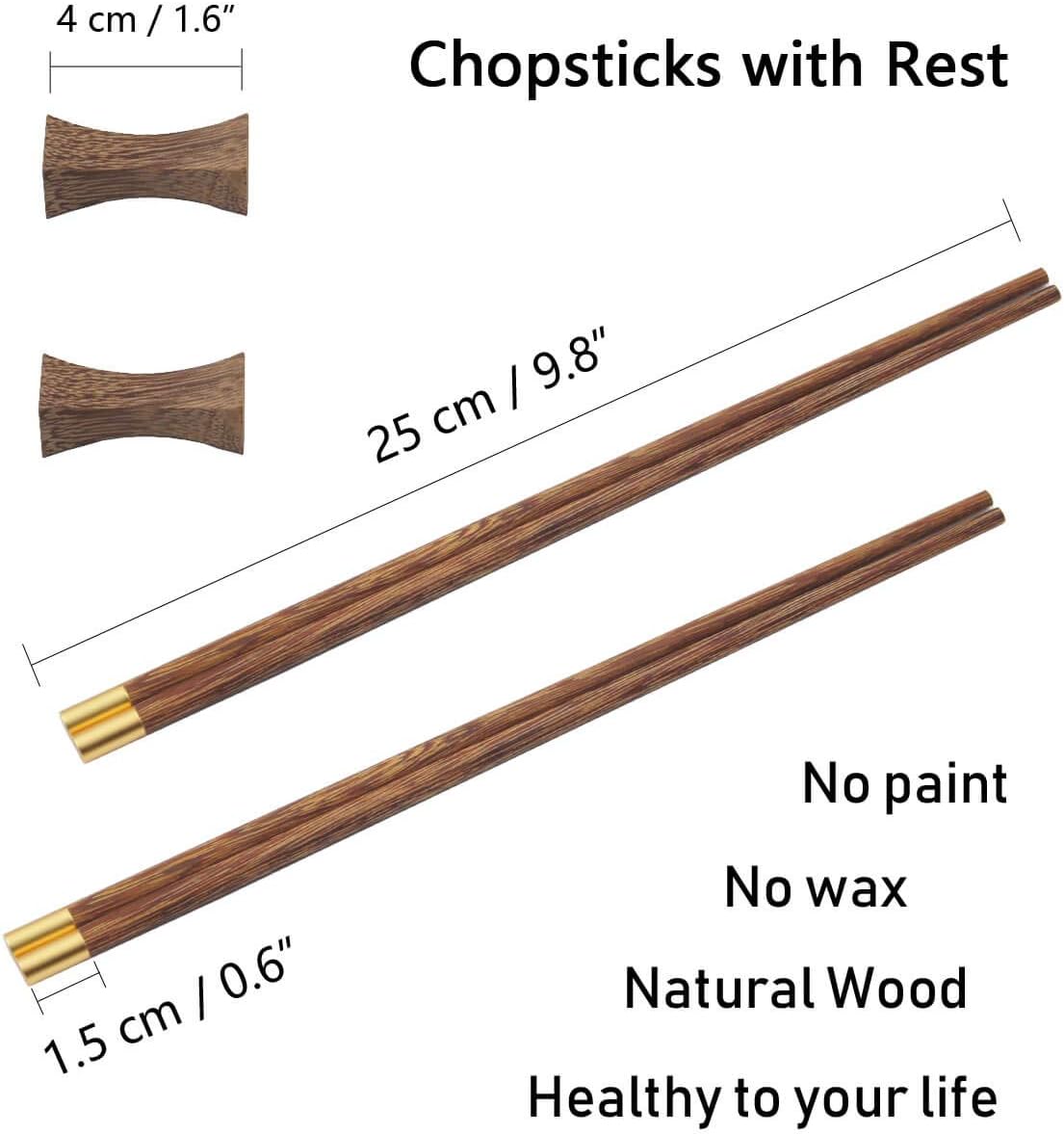 Wooden Reusable Chopsticks Gift Set with Case, Wenge