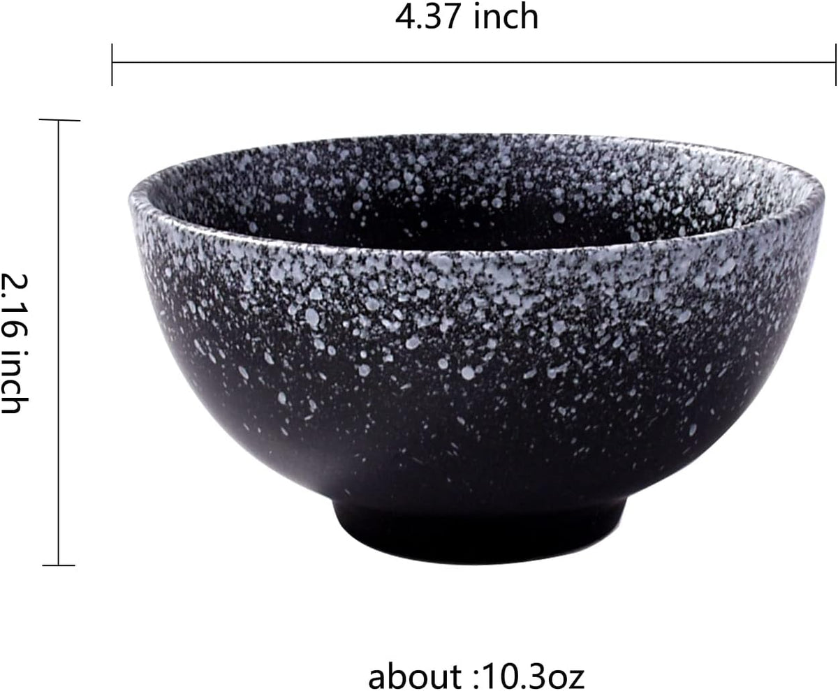 Ceramic Rice Bowl Set of 4, 4.5 Inch Reactive Kiln Glaze Small Bowls