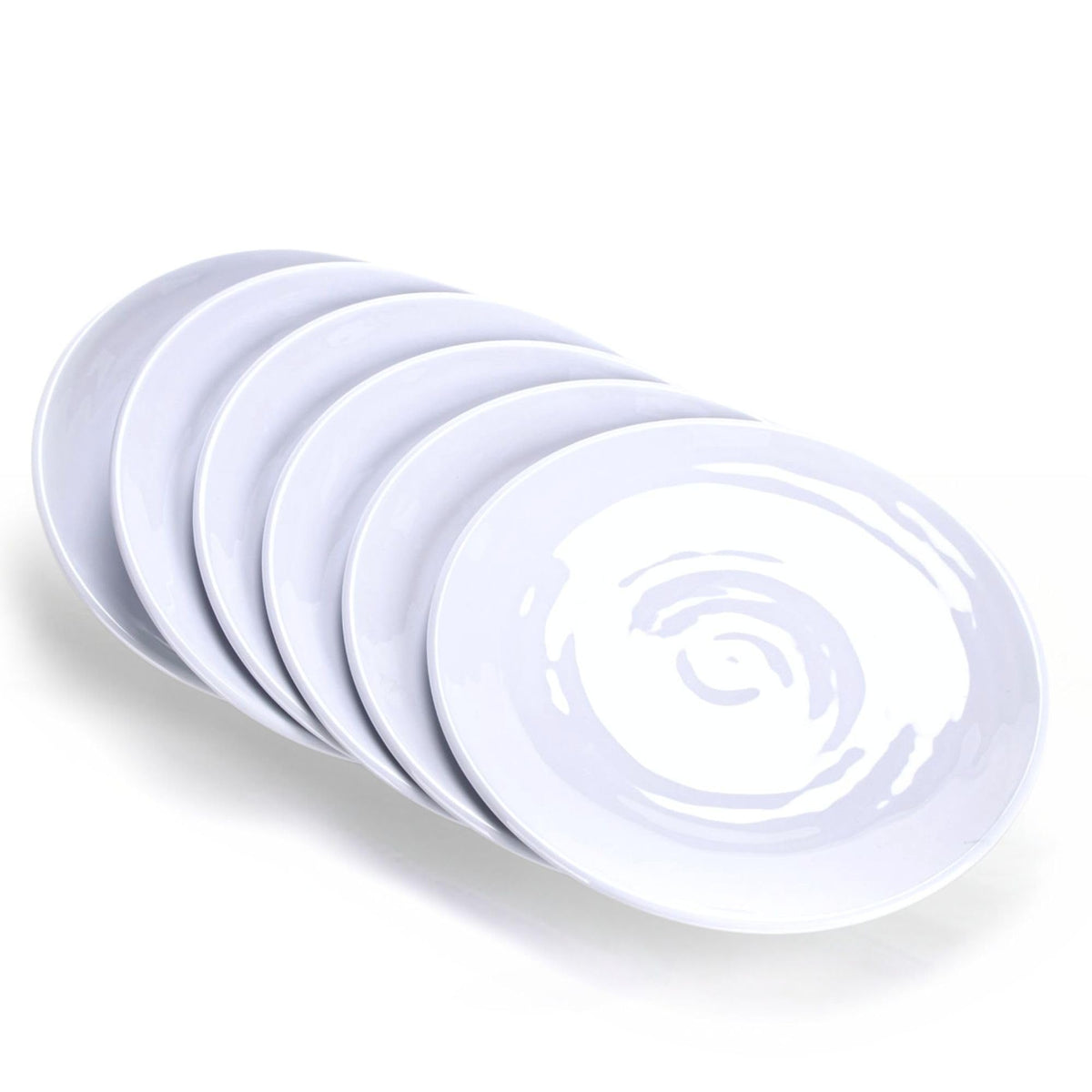 11-Inch Melamine Plates (Set of 6) - Unbreakable and Reusable Plastic Dinnerware with Ceramic Feel, Stackable and Dishwasher-Safe - Versatile for All Meals (Multicolor)