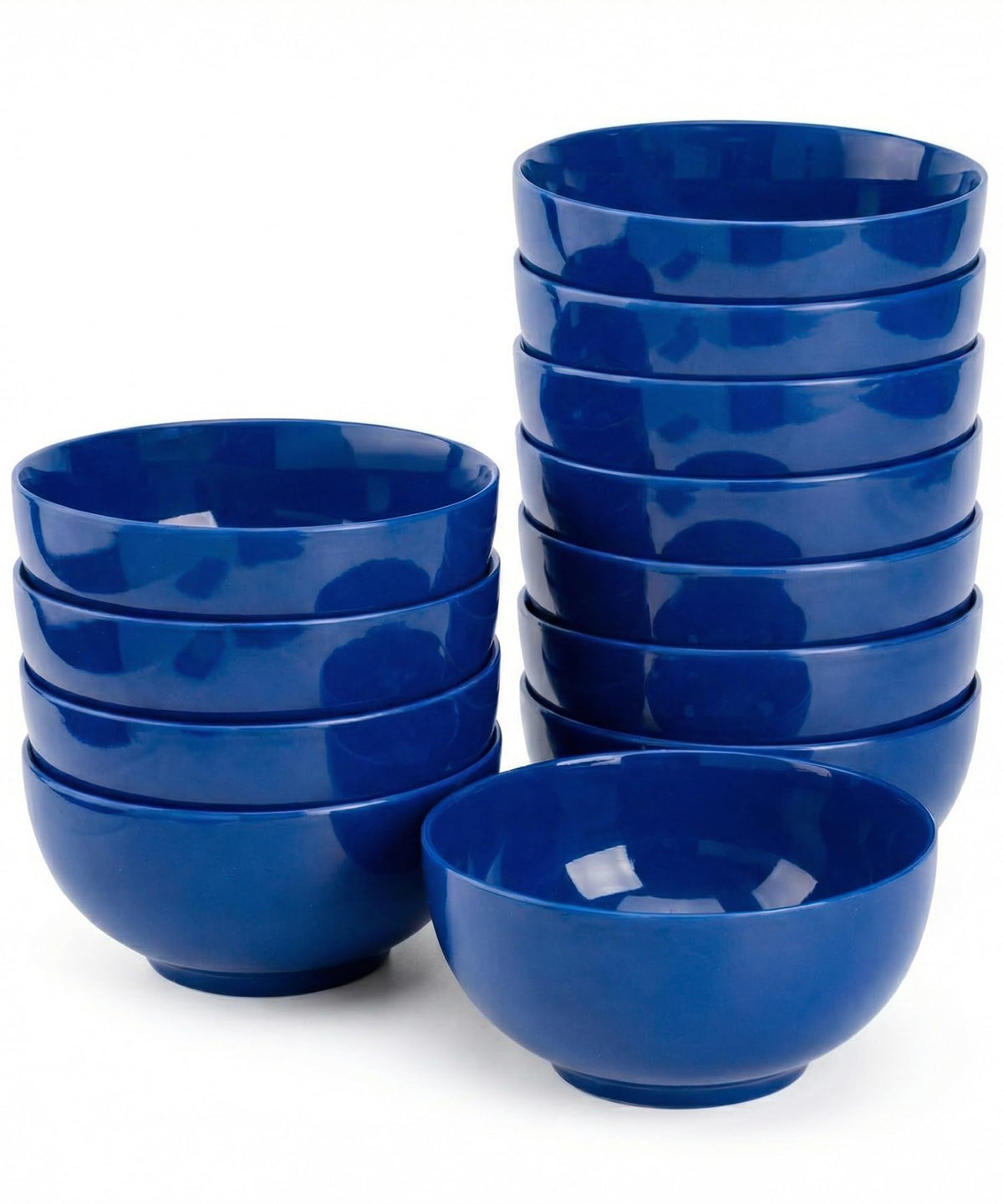 Brew To A Tea BTaT- Soup Bowls Set, 16 Ounces, Set of 12, Navy Blue, Porcelain Dishes for Soup, Rice, Salad, Noodle, Microwave, Oven, Freezer & Dishwasher Safe, Deep Cereal Bowls for Kitchen