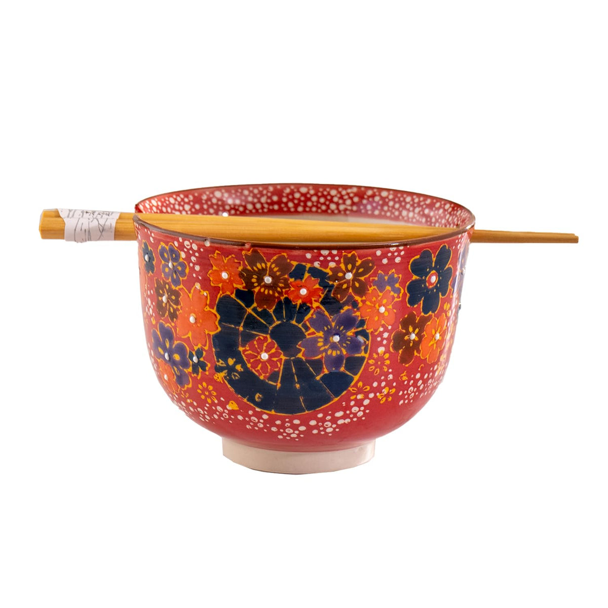 Urban Tokyo Handpainted Ceramic Glazed Japanese Ramen Udon Noodle Rice Bowl With Chopsticks 20 fl oz 5 inch Diameter Bowl Sets Color Box Packaging (Oriental Dragon Black)