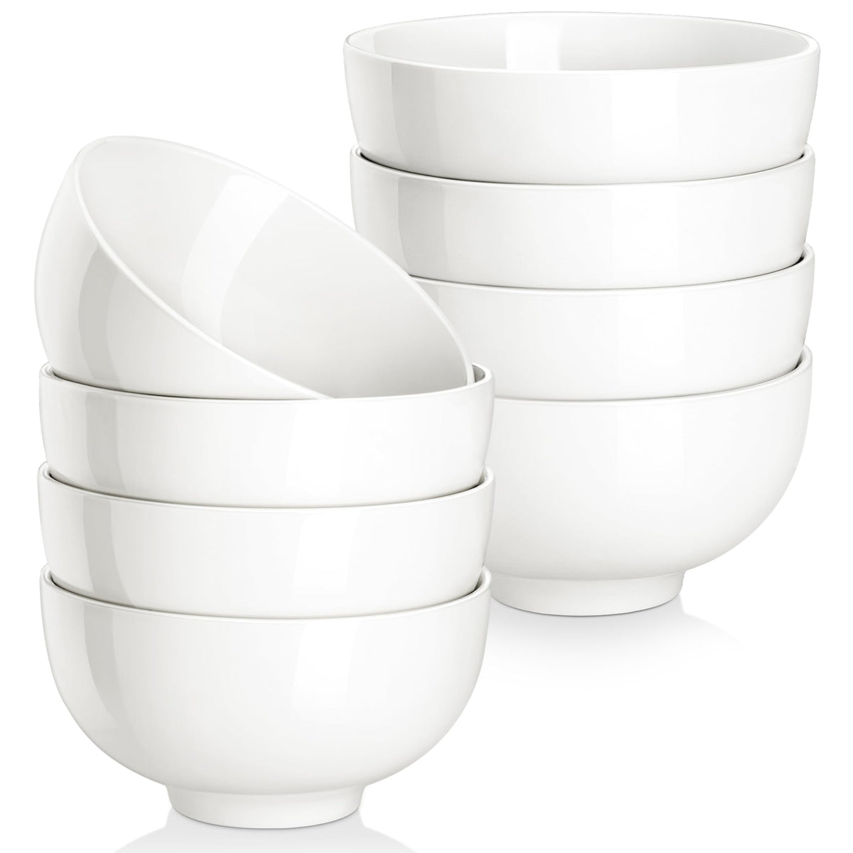 MALACASA 26 Oz White Ceramic Soup Bowls of 4, Cereal Bowls for Kitchen