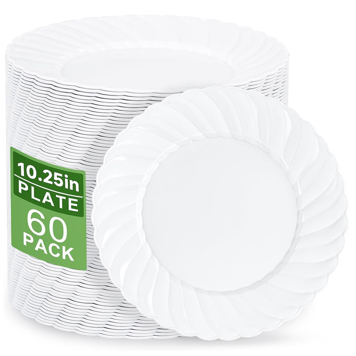 U-QE 100 Pieces Clear Plastic Plates, 6 Inch Plastic Dessert Plates
