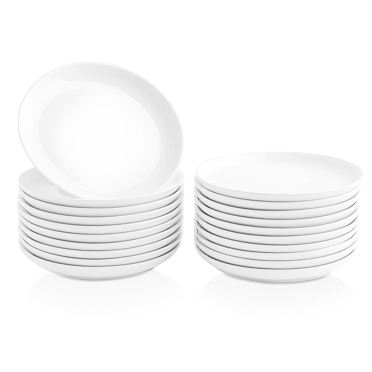 8 Inch Oval Ceramic Plate Set of 8, Ceramic Salad Plates Set