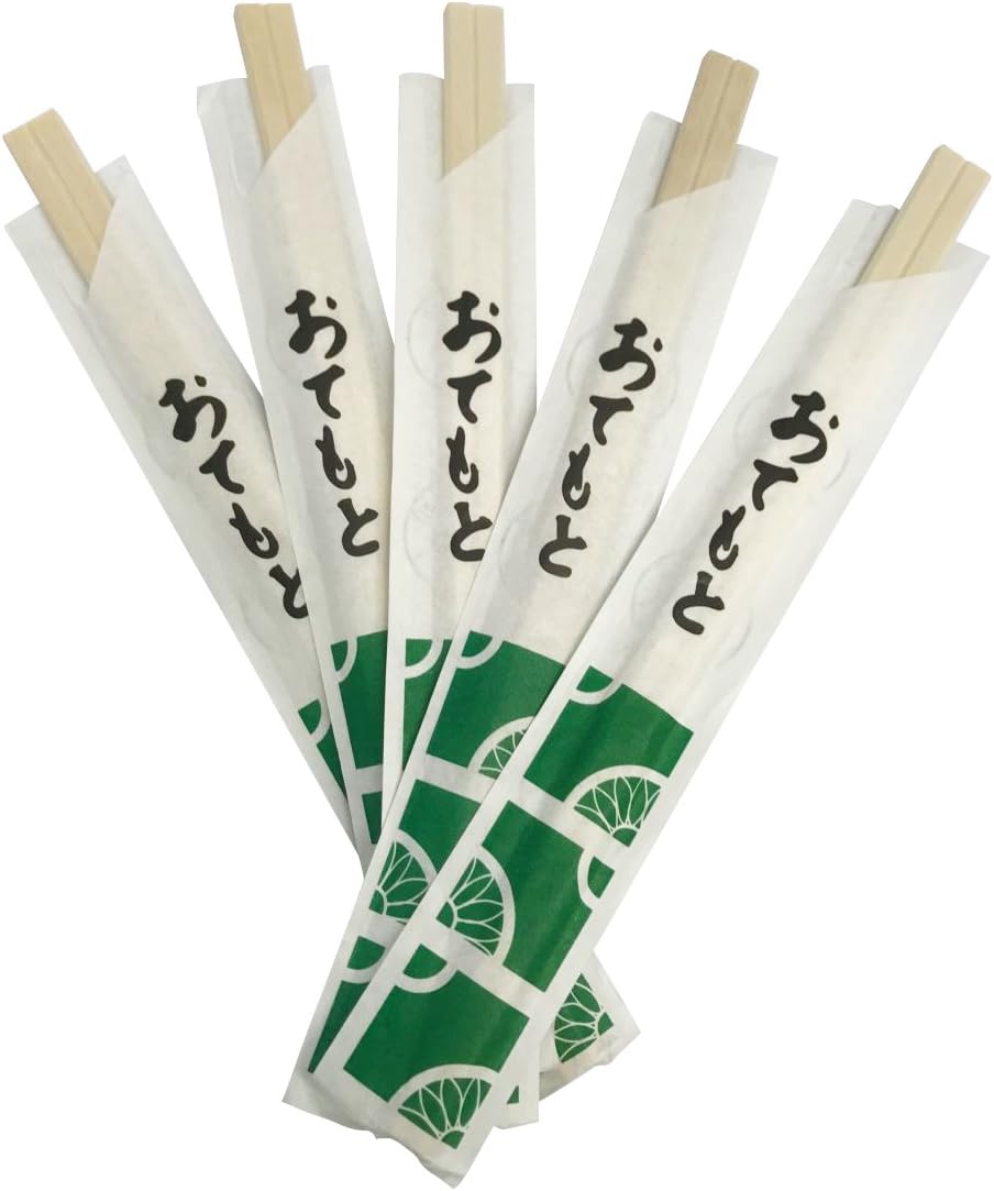 200 Count | KingSeal 8 Inch Natural Poplar Disposable Wood Chopsticks, Paper Sleeve, Waribashi, Bulk Pack - 2 Packs x 100 Pairs