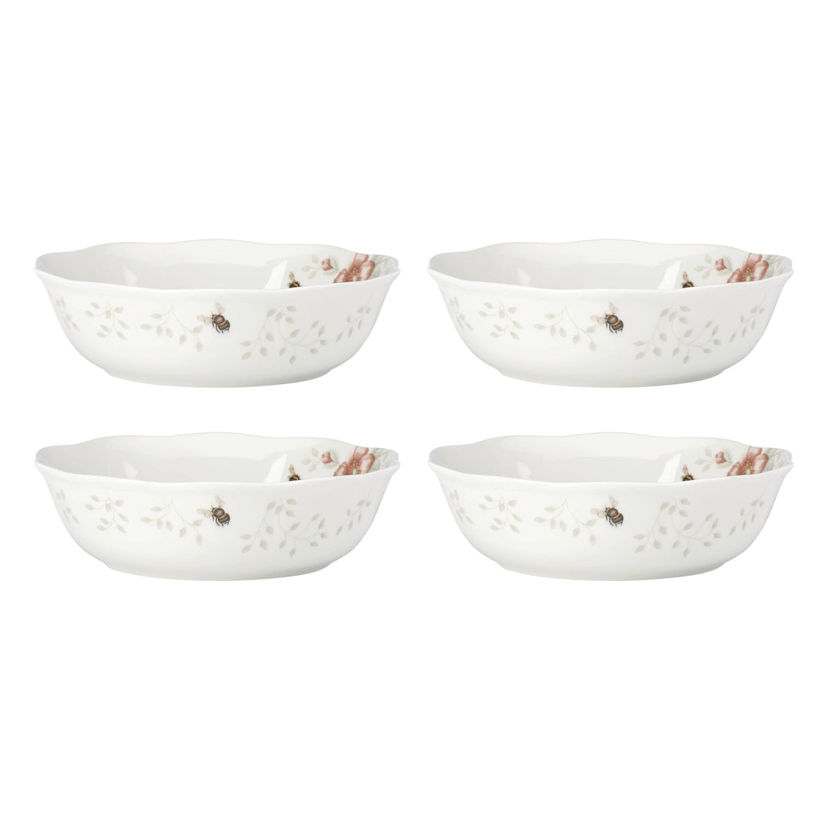Lenox Butterfly Meadow Porcelain 16oz Rice Bowl Set for 4 (4-Piece)