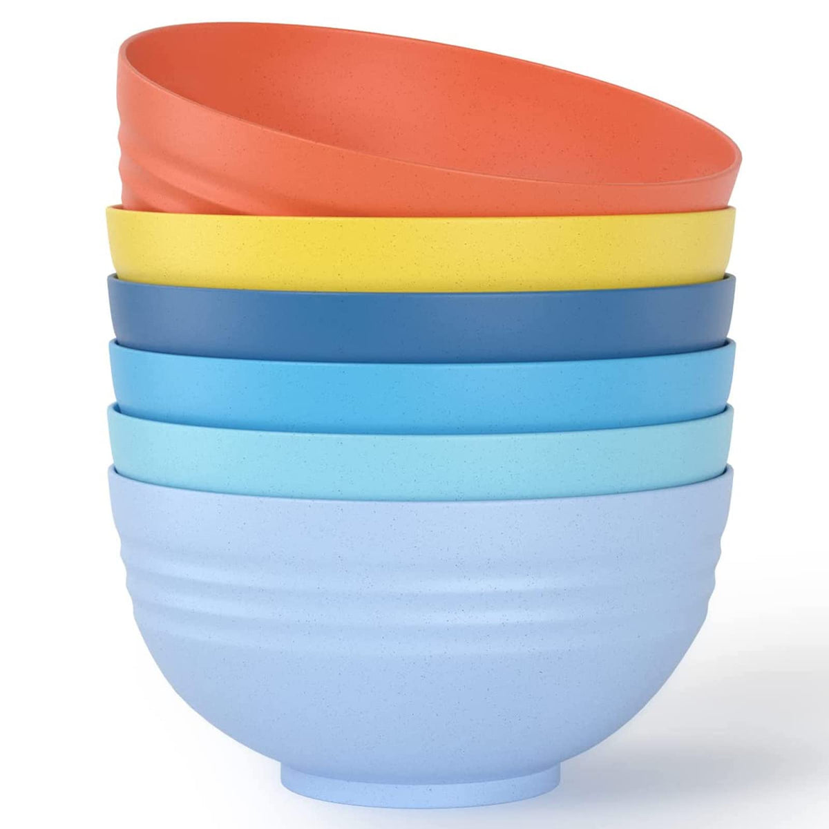 Homestockplus Unbreakable Cereal Bowls 25 OZ Microwave and Dishwasher Safe BPA-Free Bowl Dessert Bowls for Serving Soup, Oatmeal, Pasta and Salad [Set of 6]