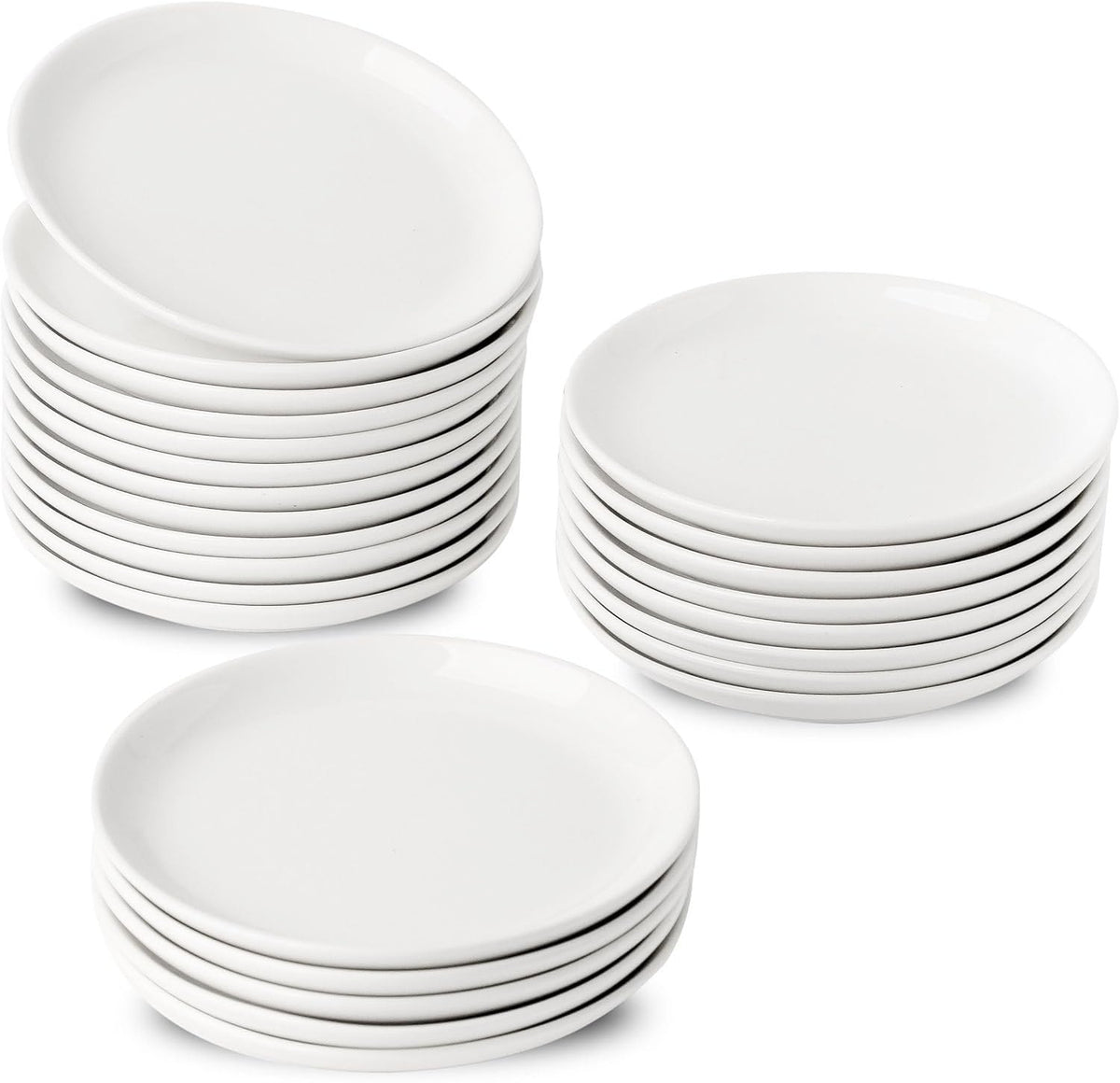 8 Inch Oval Ceramic Plate Set of 8, Ceramic Salad Plates Set