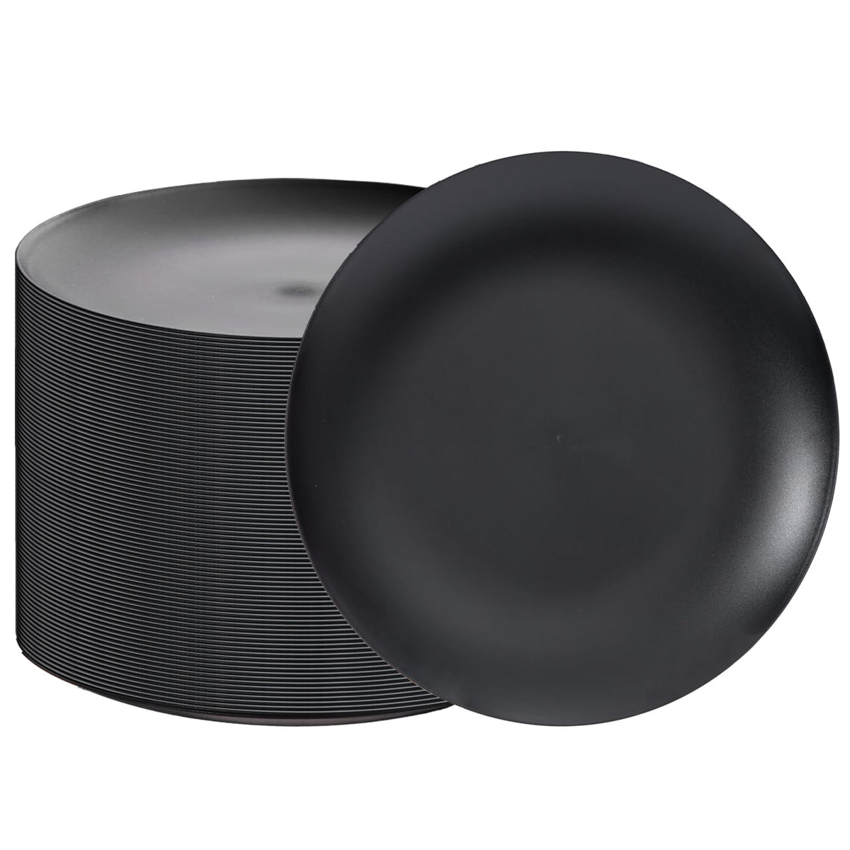 ejonirinjonir 150pcs Frosted Black Plastic Plates Plastic Plate for Wedding
