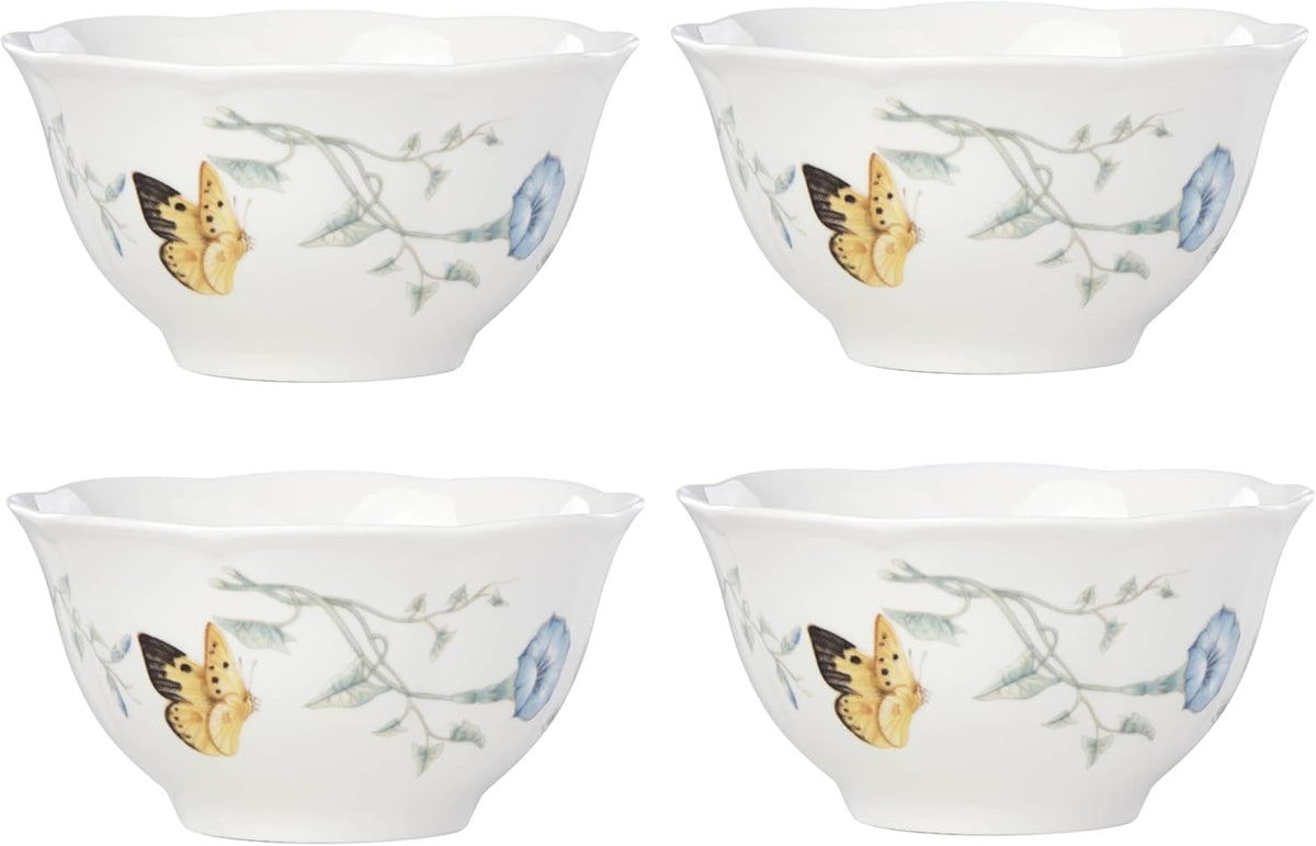 Lenox Butterfly Meadow Porcelain 16oz Rice Bowl Set for 4 (4-Piece)