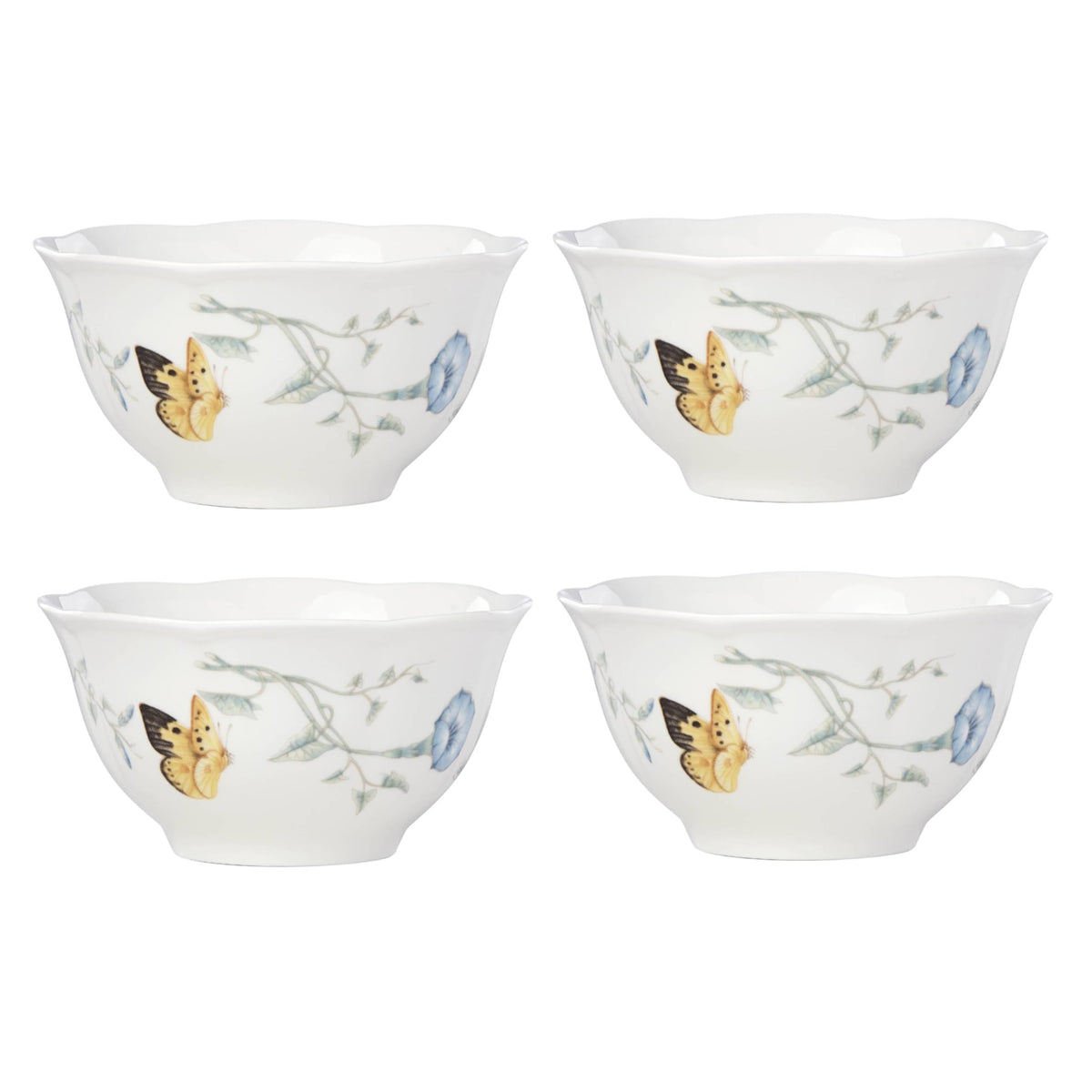 Lenox Butterfly Meadow Porcelain 16oz Rice Bowl Set for 4 (4-Piece)