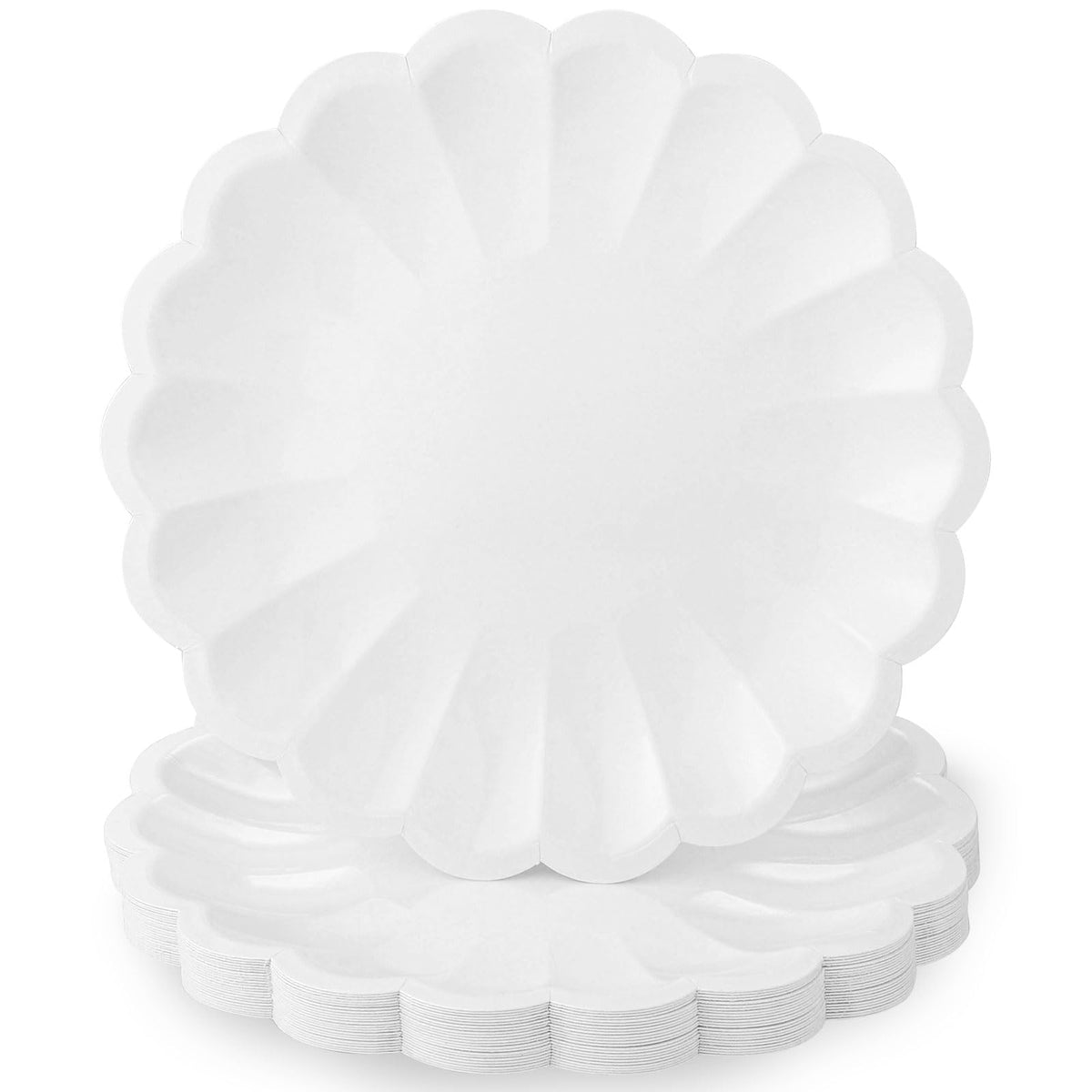 NatNarr 30 Pcs Ivory Paper Plates 9.5 In Scalloped Party Plates Disposable