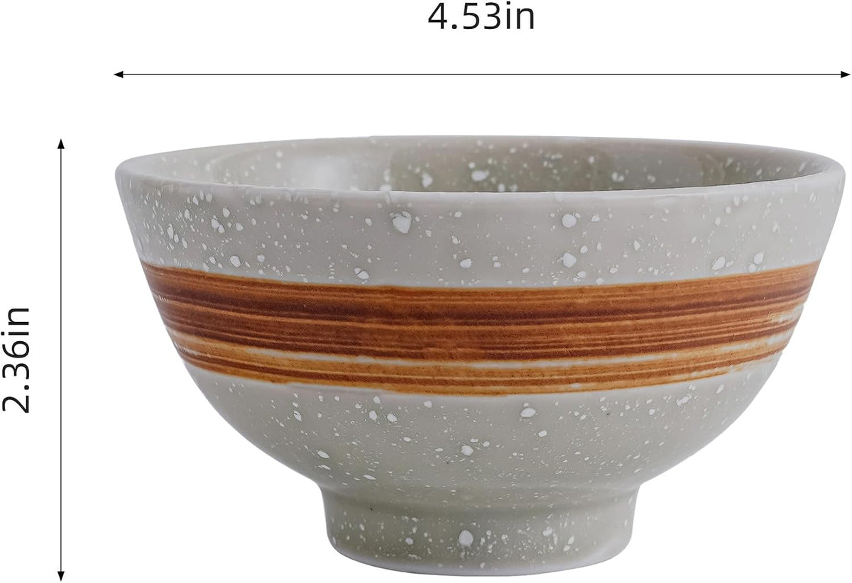 4.5 Inch Porcelain Small Bowls, 10 OZ Ceramic Dessert Bowls, for Kitchen, Side Dishes, Ice Cream Rice Soup Snack Cereal (4Pack, Bronze Swirl)