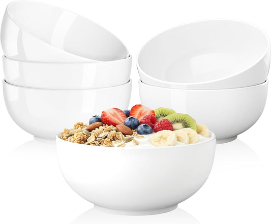 Quatish Cereal Bowls Set of 6, 24 OZ Soup Bowl, Durable Ceramic Bowls