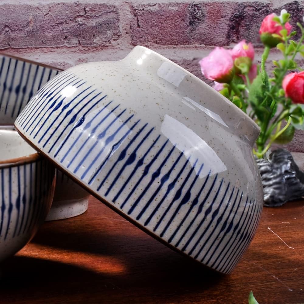Ceramic Rice Bowl Set of 4, 4.4-Inch Porcelain Small Cereal Bowls
