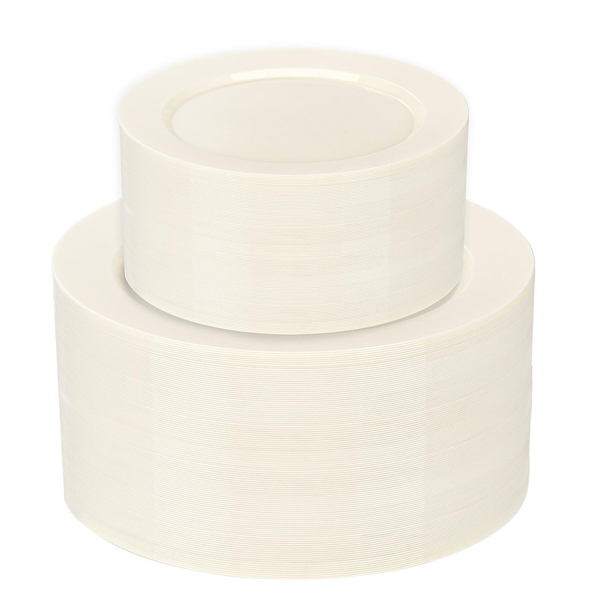 I00000 102 Pcs Silver Plastic Plates, Premium Silver Disposable Plates