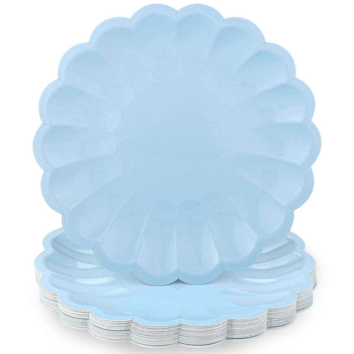 NatNarr 30 Pcs Ivory Paper Plates 9.5 In Scalloped Party Plates Disposable